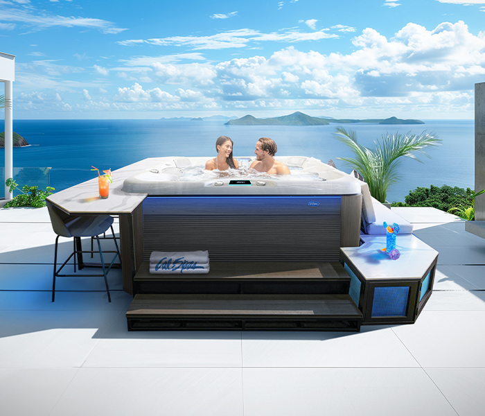 Calspas hot tub being used in a family setting - Indio